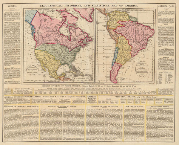 C.V. Lavoisne, Geographical, Historical, and Statistical Map of America, 1828