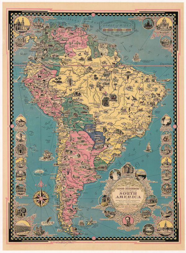 Ernest Dudley Chase, The Good Neighbor Pictorial Map of South America, 1942