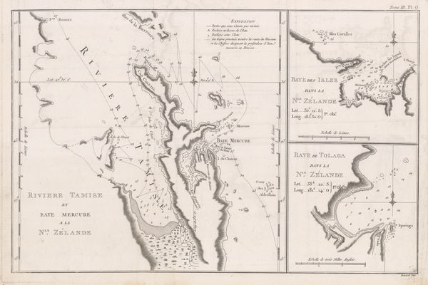 Capt. James Cook, River Thames and Mercury Bay | Bay of Islands | Tolaga Bay in New Zealand, 1774
