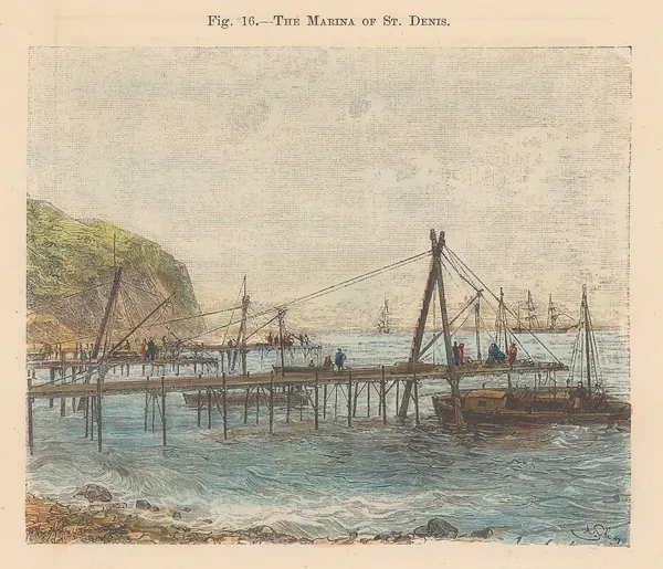 Jean Jacques Élisée Reclus, Reunion Island - St Denis Harbour, 1894