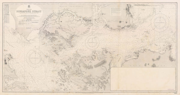 British Admiralty, Singapore Strait Sea Chart, 1927