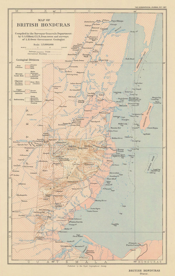 Royal Geographical Society (RGS), Belize (British Honduras), 1927