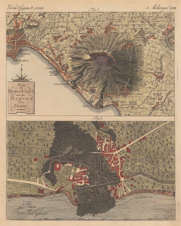 Friedrich Justin Bertuch, Naples and Mt Vesuvius with Torre del Greco, 1798
