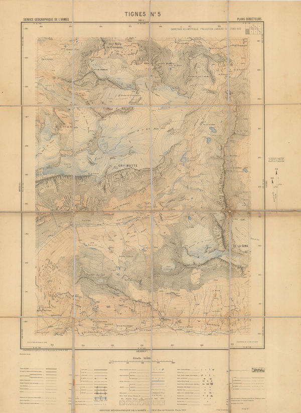 Service géographique de l'armée, Tignes/Glaciers de la Motte, 1930