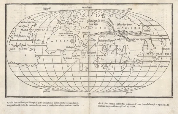 Benedetto Bordone, The Second Oval World Map, 1528