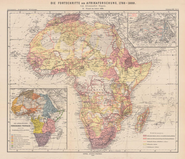 Justus Perthes, The Progress of African Exploration, 1888