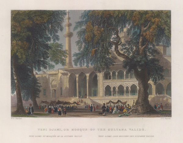 William Bartlett, Turkey - Istanbul / Constantinople, Mosque of Sultan Valide, 1838