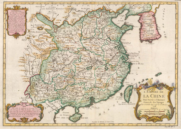 Jacques-Nicolas Bellin, China and Korea, 1748