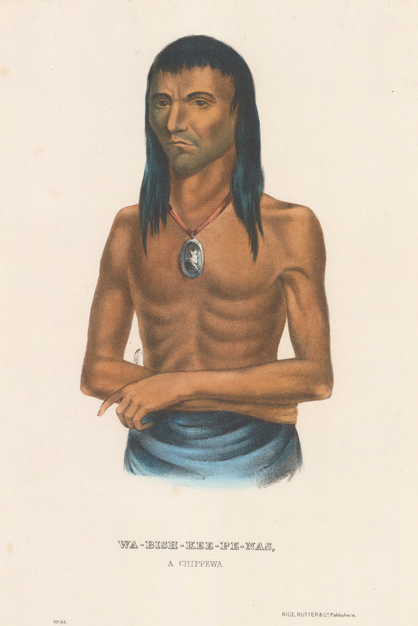 McKenney & Hall, Native Americans - Wa-bish-kee-pe-nas (White Pigeon), 1855