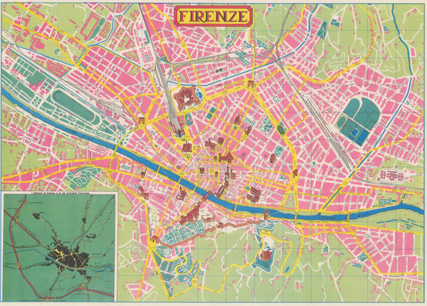 Anonymous, Vintage plan of Florence / Firenze, 1960 c.