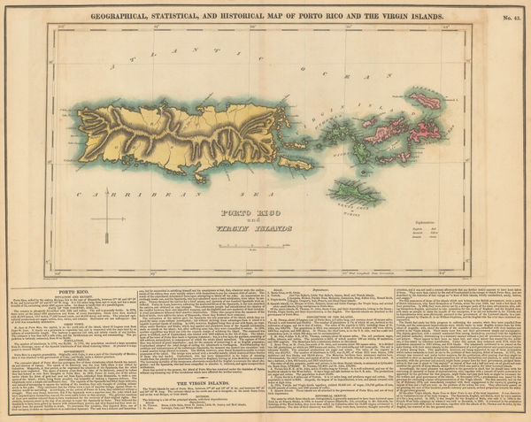 Carey & Lea, Geographical, Statistical and Historical map of Porto Rico and the Virgin Islands, 1822