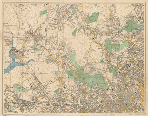 George W. Bacon, Hampstead, Golders Green, Finchley, Highgate, 1890 c