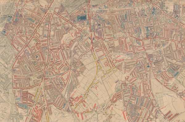 Charles Booth, Poverty Map of Peckham, Brixton & Camberwell, 1900