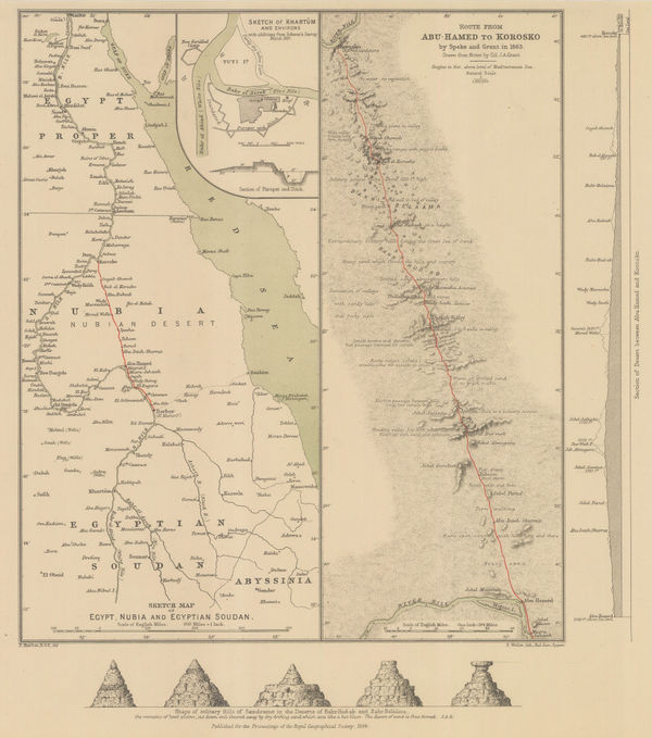 Royal Geographical Society (RGS), Sketch Map of Egypt, Nubia and Egyptian Sudan, 1884