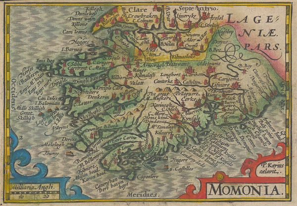 Pieter van den Keere, Miniature map of Munster, 1617