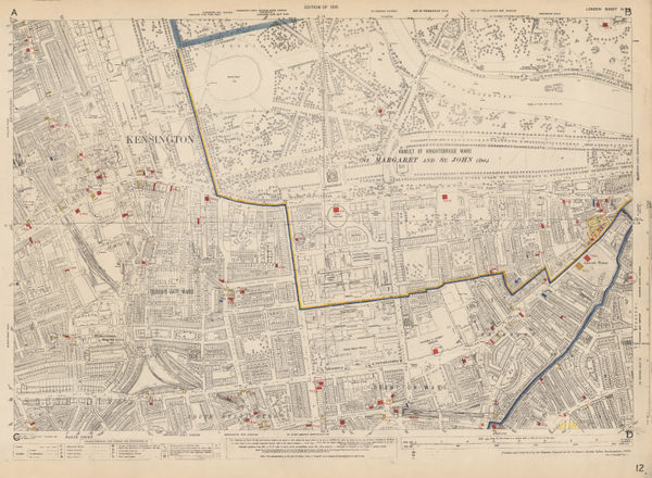 Ordnance Survey, Knightsbridge and Kensington, 1936