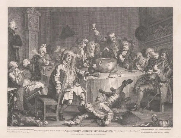 William Hogarth, Hogarth - Midnight Modern Conversation, 1798