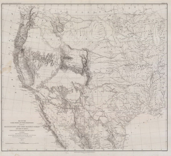 William Hemsley Emory, Map of the Unites States and their Territories between the Mississippi and the Pacific Ocean, 1857