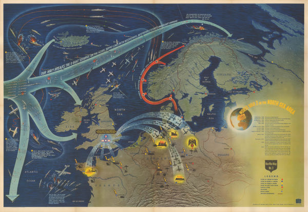 US Navy Educational Services Section, Nav War Map No. 3 - World War 2 in the North Sea Area, 1944