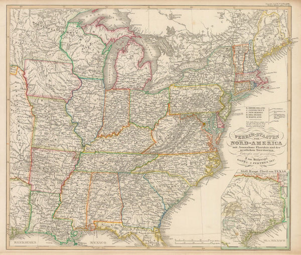 Justus Perthes, Eastern United States, 1851