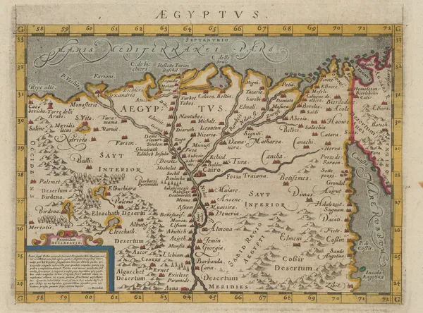 Giovanni Antonio Magini, Early map of Egypt and the Nile Delta, 1596