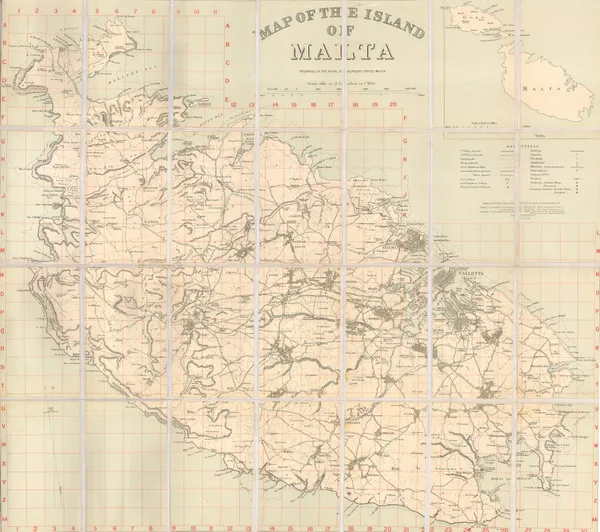 Geographical Section, General Staff (GSGS), Map of the Island of Malta, 1910 c.