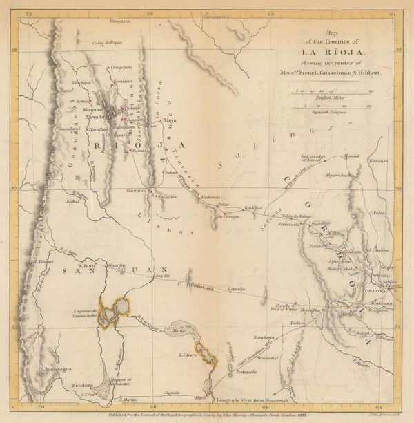 Royal Geographical Society (RGS), La Rioja province, 1839