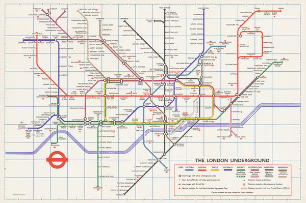 Paul E. Garbutt, London Underground Map, 1975