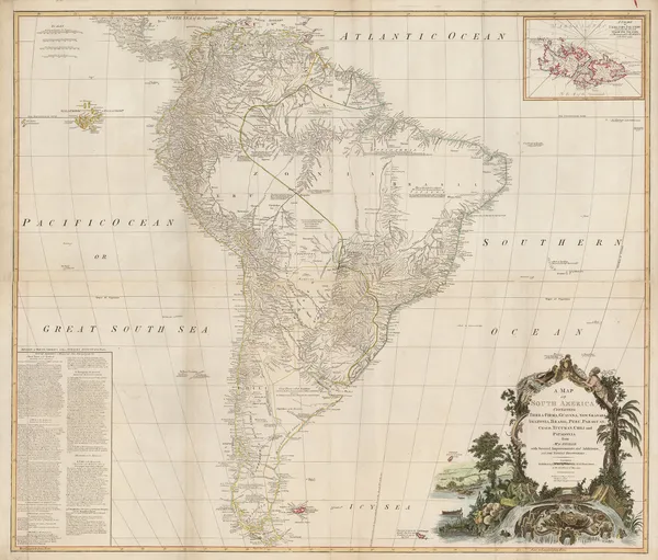 Laurie & Whittle, Wall map of South America, 1794