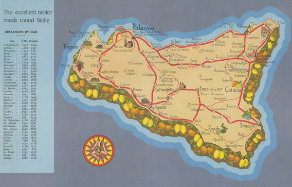 Off. Tipo-Litografiche IRES, Sicily - The Gem of the Mediterranean, 1935 (c.)