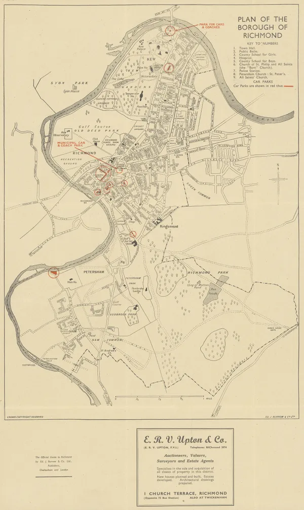 Ed. J. Burrow & Co., Ltd., Plan of the Borough of Richmond, 1950 c