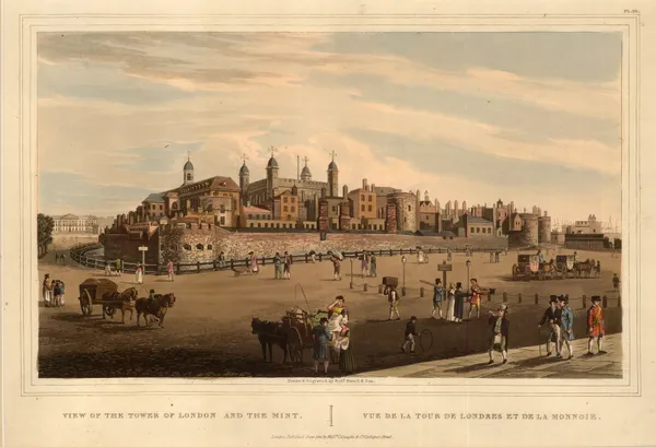 Robert Havell the Elder, London - Tower of London and The Mint, 1821