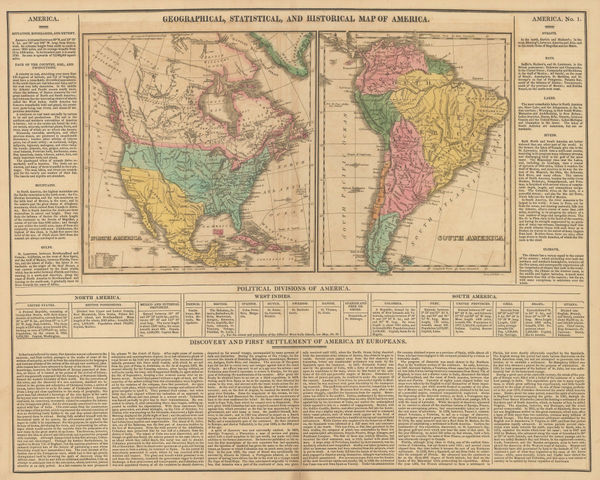 Carey & Lea, Geographical, Statistical, and Historial Map of America, 1822