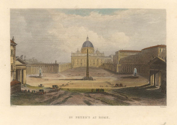 J. Roberts, Italy - Rome, St. Peter's Church, 1840 c.