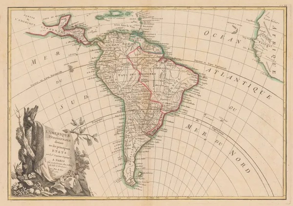 Jean Denis Janvier, South America showing European possessions, 1762