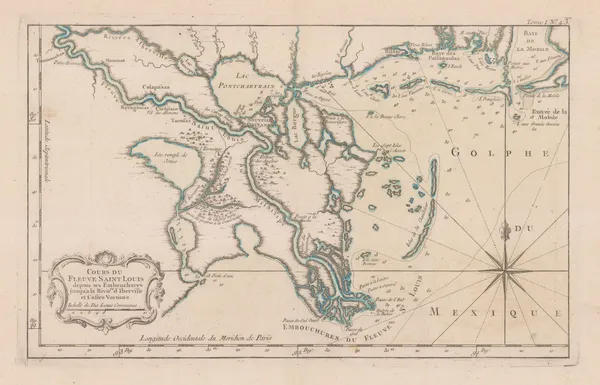 Jacques-Nicolas Bellin, Mouth of the Mississippi River, 1764