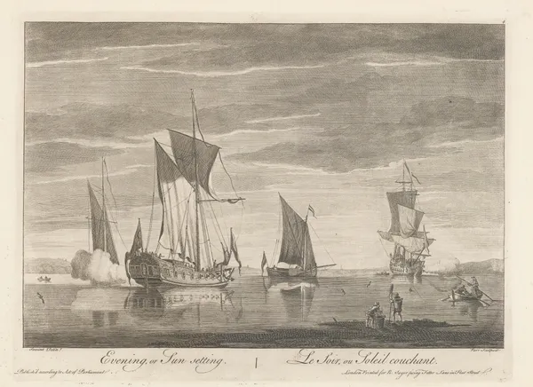 Robert Sayer, Ships - Evening, 1774