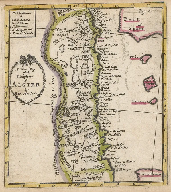 Robert Morden, A New Map of the Kingdome of Algier, 1688