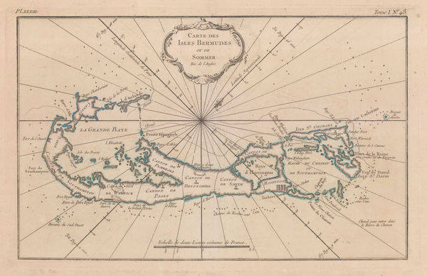 Jacques-Nicolas Bellin, Map of Bermuda, 1764