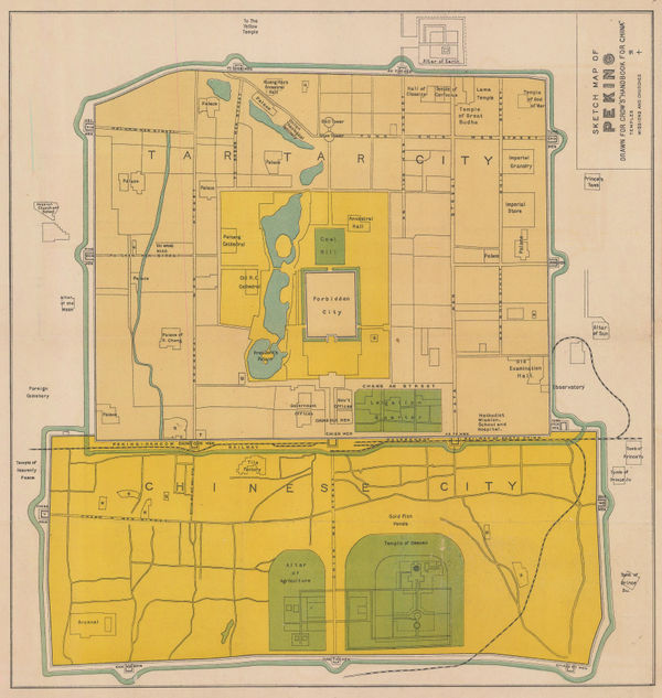 Carl Crow, Sketch Map of Beijing, 1925
