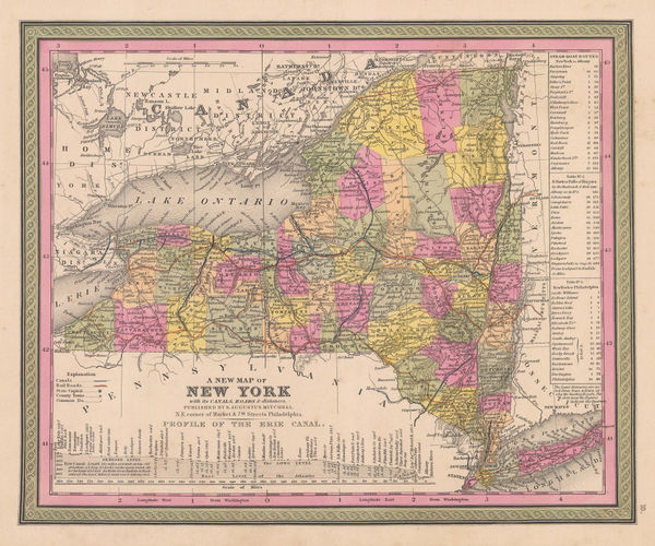 Samuel Augustus Mitchell, A New Map of New York, 1847 c.