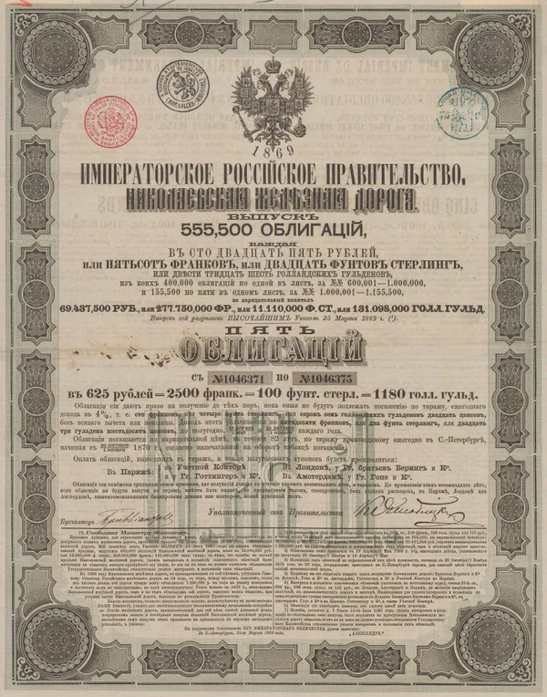 Russian Imperial Government, Stocks & Bonds - Russia, Imperial Russia, 1867