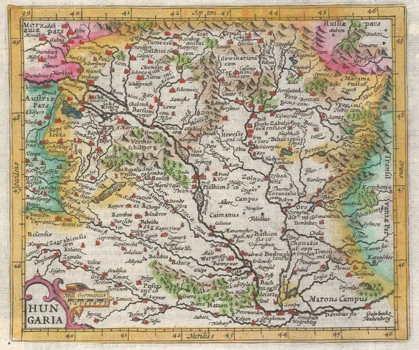 Samuel Purchas, Early map of Hungary, 1625