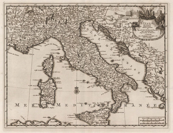 Pieter van der Aa, Italy, Sicily, Sardinia and Corsica, 1714 c.