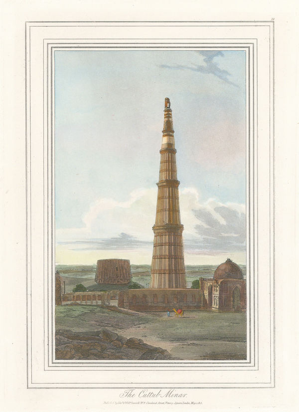 Thomas & William Daniell, India - Delhi, Qutb Minar, 1813