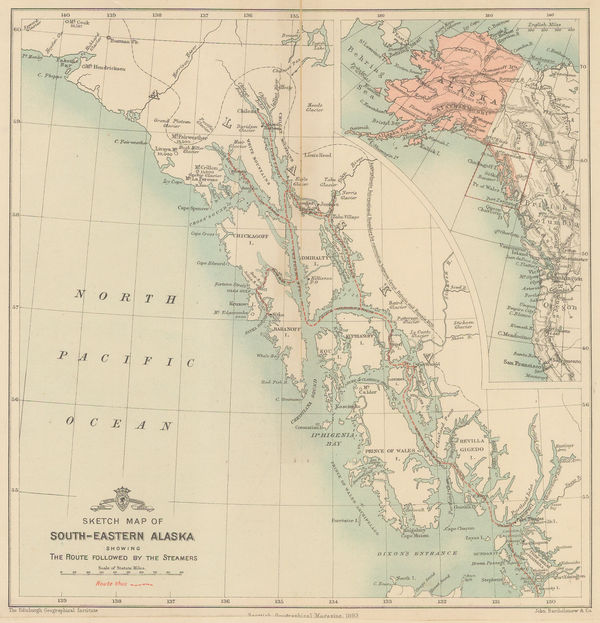Scottish Geographical Society (SGS), Sketch Map of South-Eastern Alaska, 1893