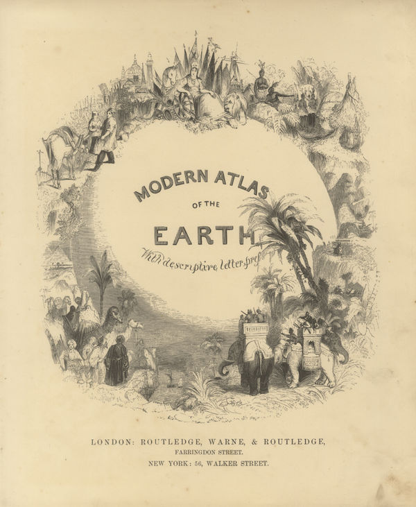 Routledge, Modern Atlas of the Earth, 1860 c.