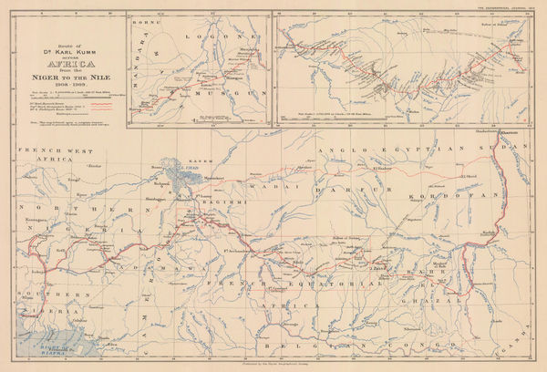 Royal Geographical Society (RGS), Dr. Karl Kumm's route from the Niger to the Nile, 1910