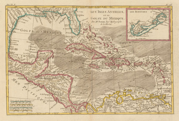 Rigobert Bonne, The West Indies and the Gulf of Mexico, 1780 c.