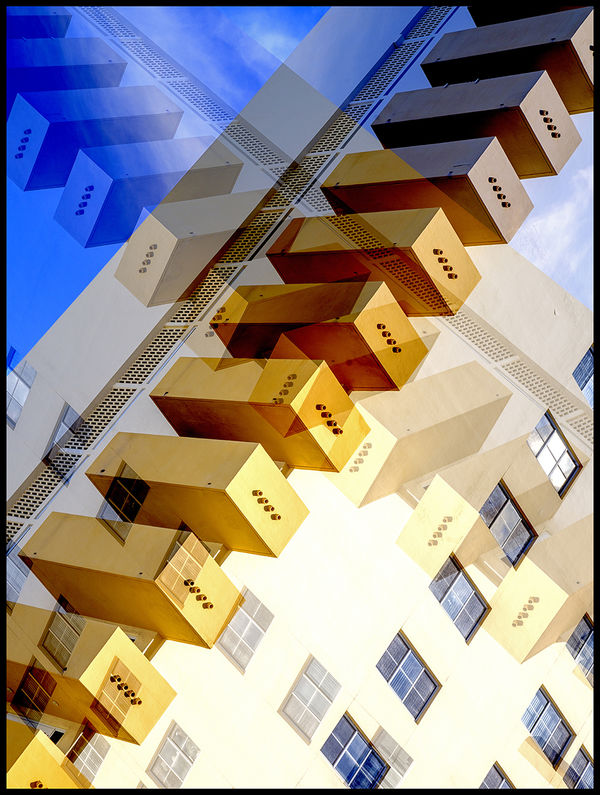 Clint Strydom, Building in Yellow and Blue, Miami , 2025